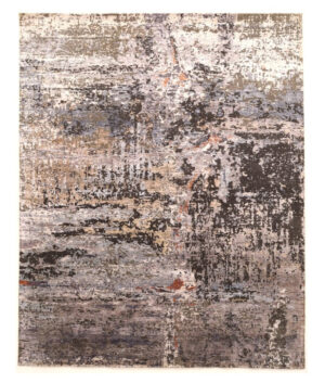 Tappeto moderno astratto Lotus 305x244 cm in lana e seta a rilievo
