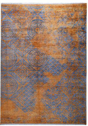 Tappeto Ziegler contemporary gold 352x277 cm moderno in lana gold extra effetto velluto colore ambra e azzurro
